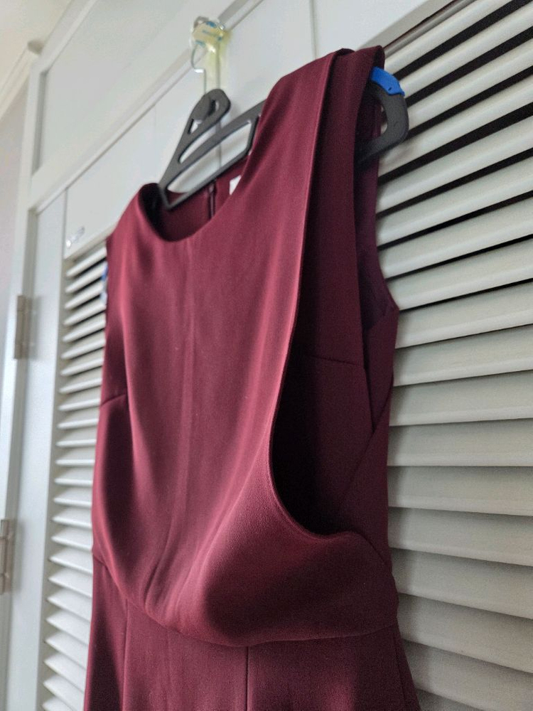 버건디 와인 민소매 정장원피스(새것)가을에 자켓과 찰떡이예요!--4