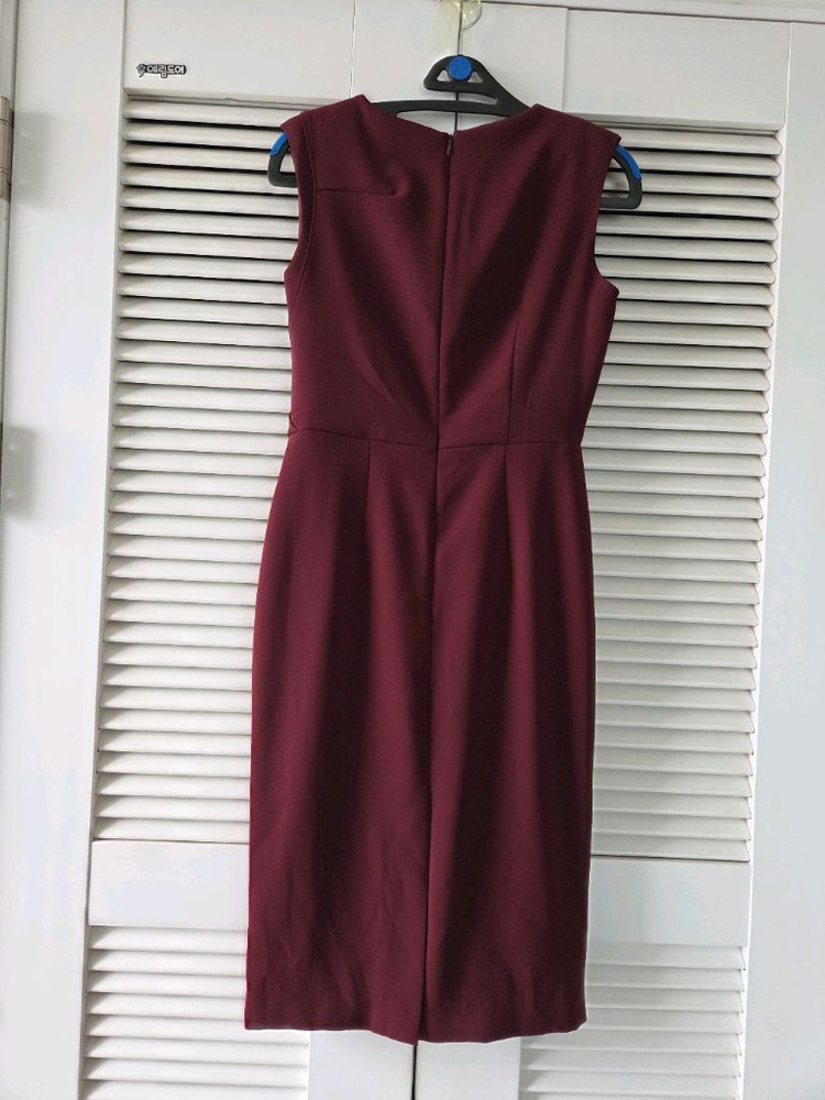 버건디 와인 민소매 정장원피스(새것)가을에 자켓과 찰떡이예요!--5