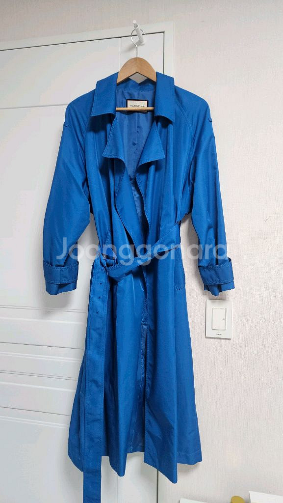 모조에스핀 루즈핏 와이드카라 롱 트렌치코트--2