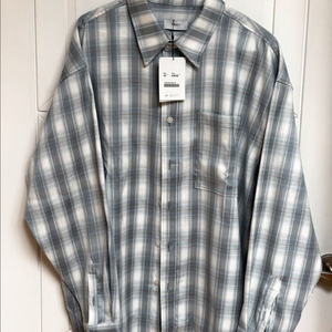 티엔지티 tngt 블루 오버 체크셔츠