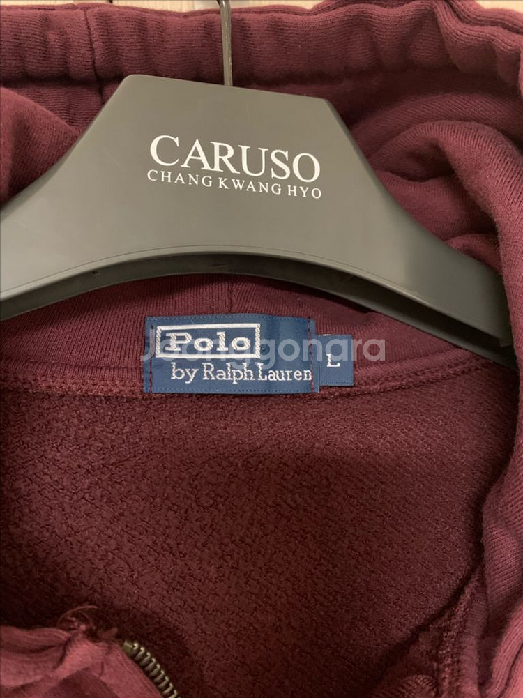 폴로 랄프로렌 후드 집업 버건디--3