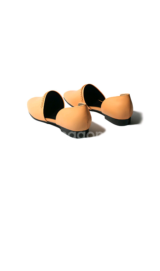 소가죽 사이드오픈 플랫슈즈 베이지 230--4