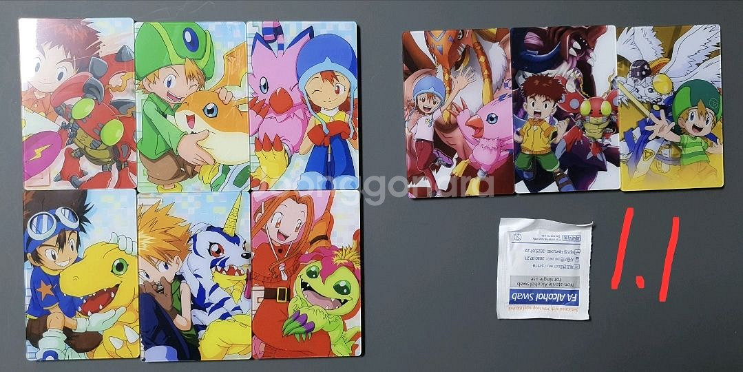 디지몬 어드벤처 아크릴 거울 카드 페이지 마다 디자인 달라요--2