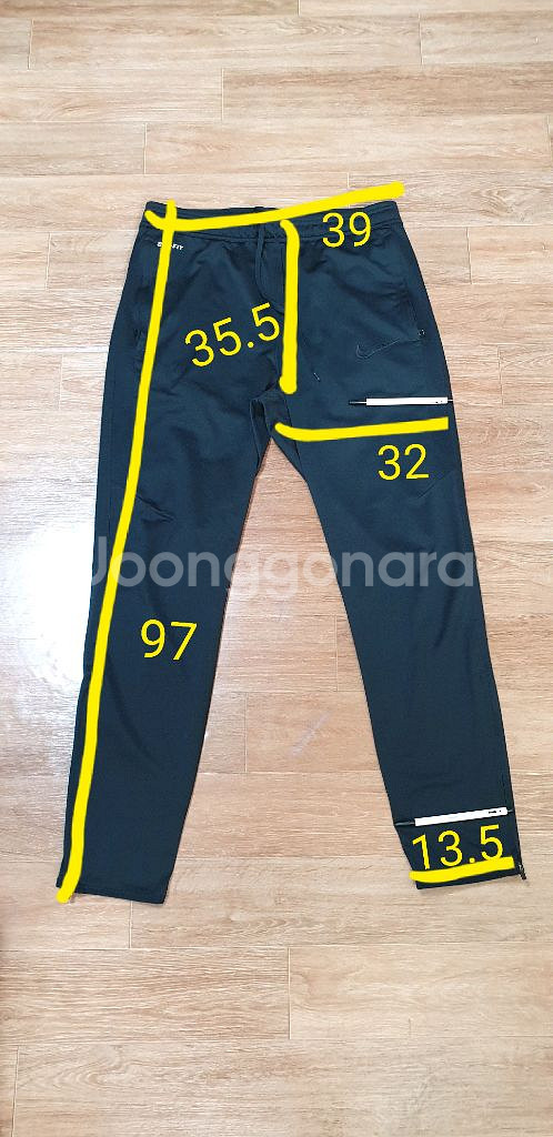 남.33 +) 나이키 남성 바지 (검정색) 남성 트레이닝 팬츠/ 러닝 헬스--2