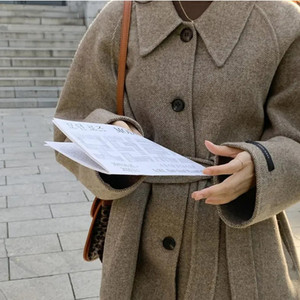 어반로지(URBANROSY) 헤링본 울코트 프리사이즈