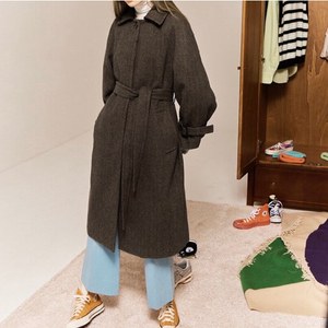 에디션비X룩캐스트(LOOKCAST) 헤링본 울코트 66-77 새상품