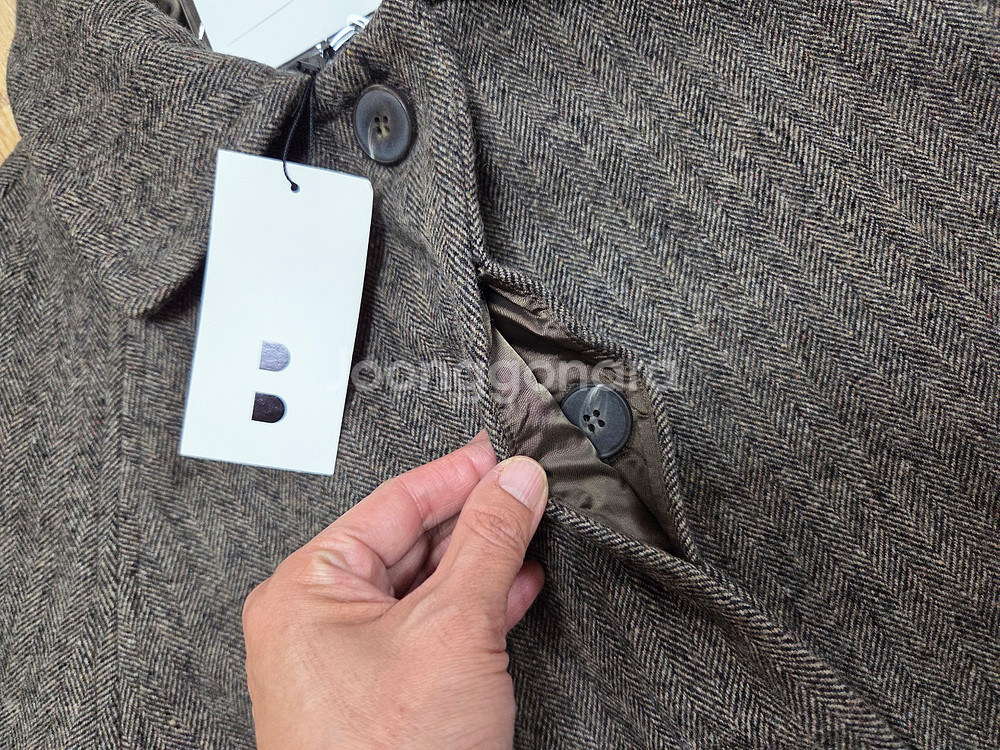 에디션비X룩캐스트(LOOKCAST) 헤링본 울코트 66-77 새상품--6