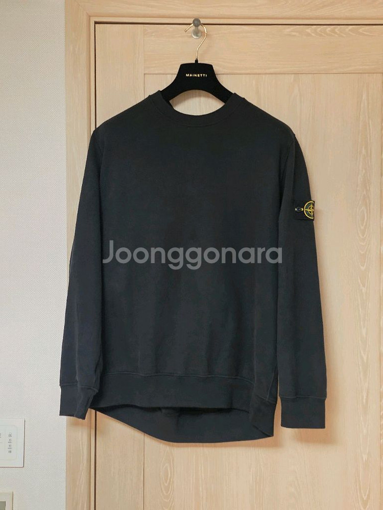 [3XL] 스톤아일랜드 블랙 맨투맨 크루넥 스웨트셔츠--0