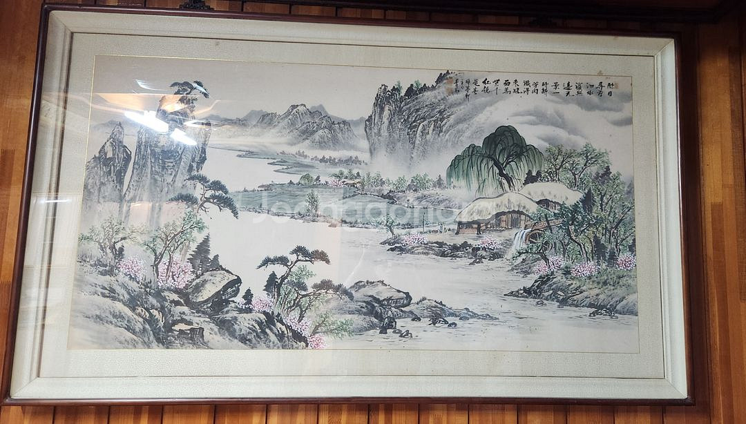 산수화 수묵화 액자3점--2