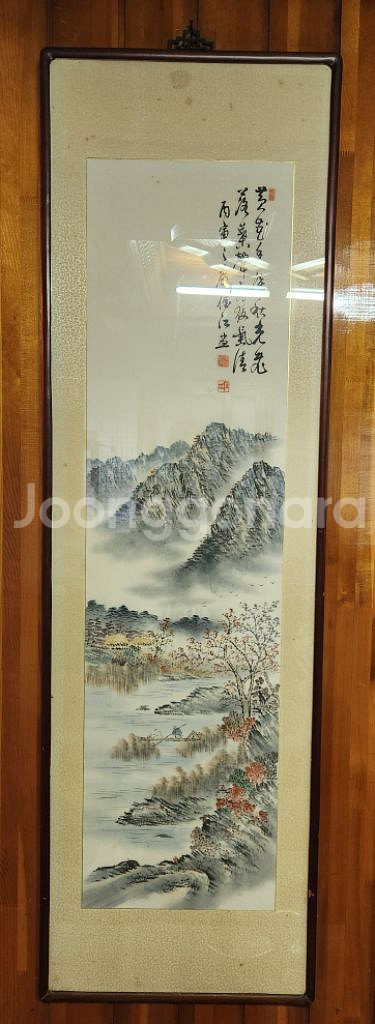 산수화 수묵화 액자3점--4