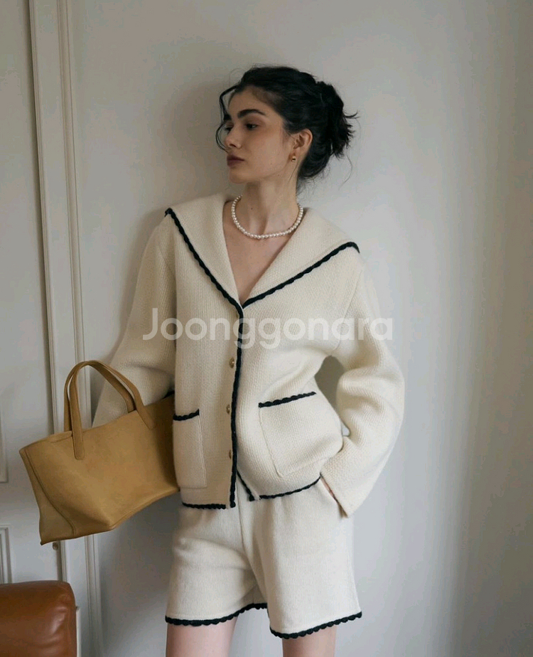 세일러 가디건&니트 반팬츠(새상품)--0