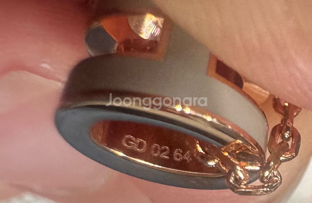 에르메스 미니 팝아슈 목걸이 로즈골드 블랑 화이트 마론글라쎄--3