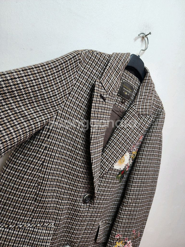 써스데이아일랜드 자수 체크코트--2