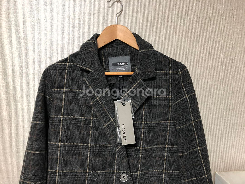 (새상품)h커넥트 체크 코트--1