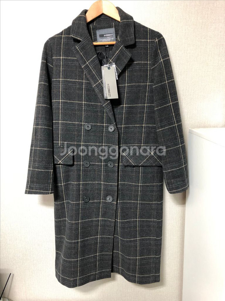 (새상품)h커넥트 체크 코트--0