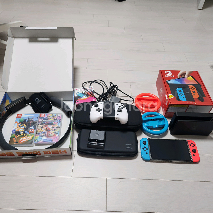 닌텐도 스위치 OLED 본체 + 게임 2종 세트--0