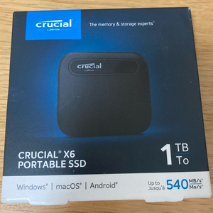 Crucial X6 Portable SSD 1T 새제품