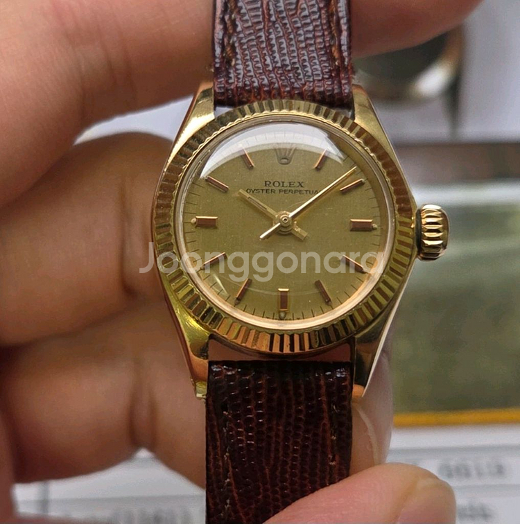 롤렉스 오이스터 퍼페츄얼 6619 18k올금통 샴골판--2