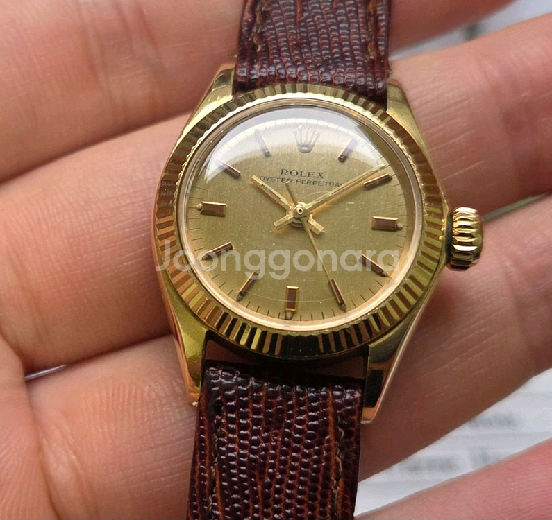 롤렉스 오이스터 퍼페츄얼 6619 18k올금통 샴골판--4