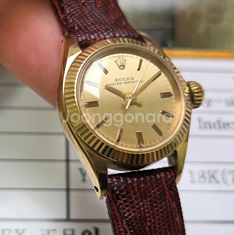 롤렉스 오이스터 퍼페츄얼 6619 18k올금통 샴골판--0
