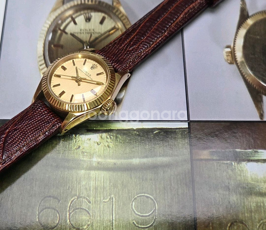 롤렉스 오이스터 퍼페츄얼 6619 18k올금통 샴골판--8