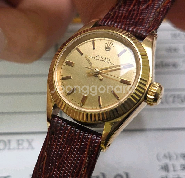 롤렉스 오이스터 퍼페츄얼 6619 18k올금통 샴골판--9