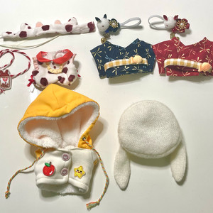 10cm 인형옷 솜인형 베레모 후드 겨울 젖소 기모노 유카타 일본풍 토끼