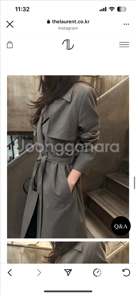 (새상품)더로랑 그레이시 클래식 울 트렌치코트 Gracy Classic Wool Trench Coat--0
