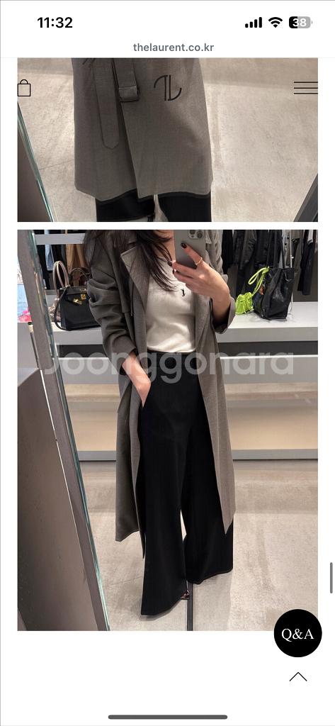 (새상품)더로랑 그레이시 클래식 울 트렌치코트 Gracy Classic Wool Trench Coat--4