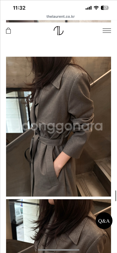 (새상품)더로랑 그레이시 클래식 울 트렌치코트 Gracy Classic Wool Trench Coat--3