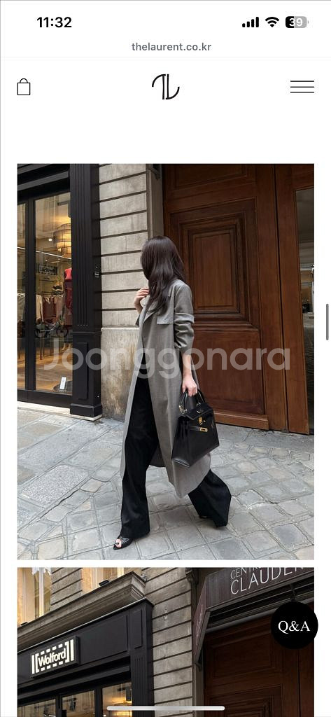 (새상품)더로랑 그레이시 클래식 울 트렌치코트 Gracy Classic Wool Trench Coat--2