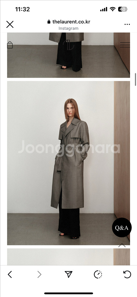 (새상품)더로랑 그레이시 클래식 울 트렌치코트 Gracy Classic Wool Trench Coat--6