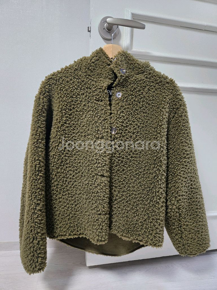 자라 zara 카키 양털 뽀글 플리스 자켓 코트 아우터 편의점 반값 택포 4만원--0