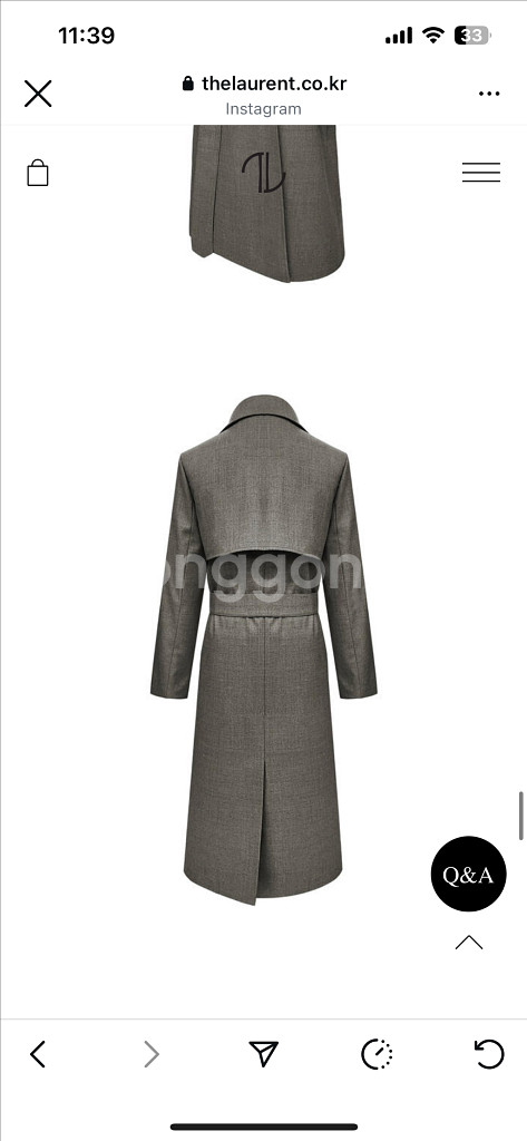 (새상품)더로랑 그레이시 클래식 울 트렌치코트 Gracy Classic Wool Trench Coat--9