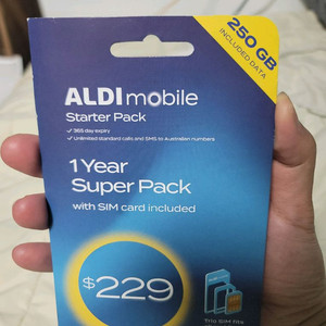 호주 ALDI mobile 스타터팩 1년 슈퍼팩