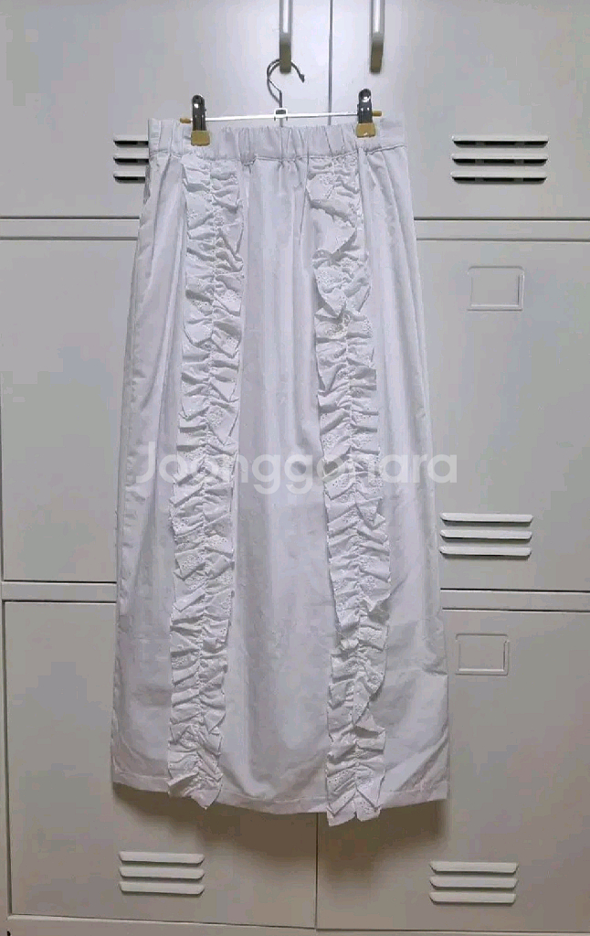 UTG 업타운걸 프릴 롱 스커트 - 화이트,S--11