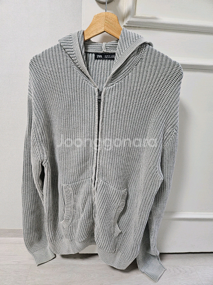 자라 zara 그레이블루 니트 집업 가디건 스웨터 편의점 반값 택포 27000원--0