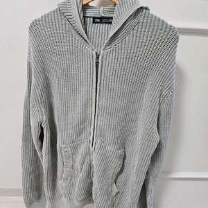 자라 zara 그레이블루 니트 집업 가디건 스웨터 편의점 반값 택포 27000원