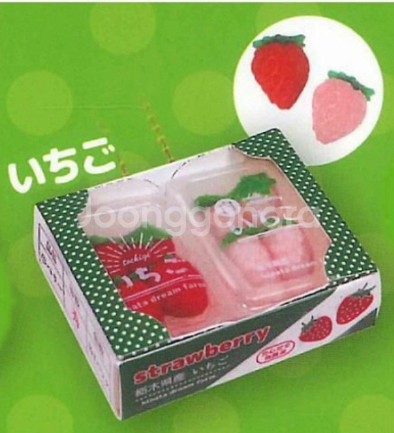 (미개봉 3종 일괄) 말랑말랑 과일상자 미니어쳐 마스코트 키링 가챠 5탄 딸기 복숭아 서양배--1