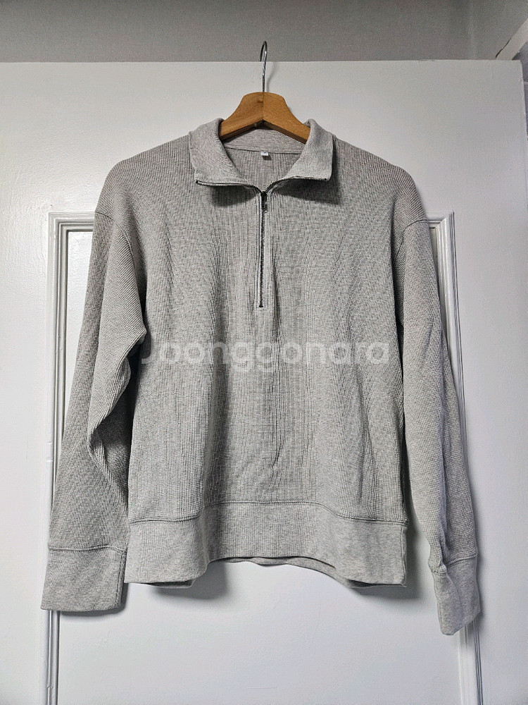 무인양품 muji 무지 오트밀 베이지 와플 집업 긴팔티셔츠 맨투맨 편의점 반값 택포 22000원--0