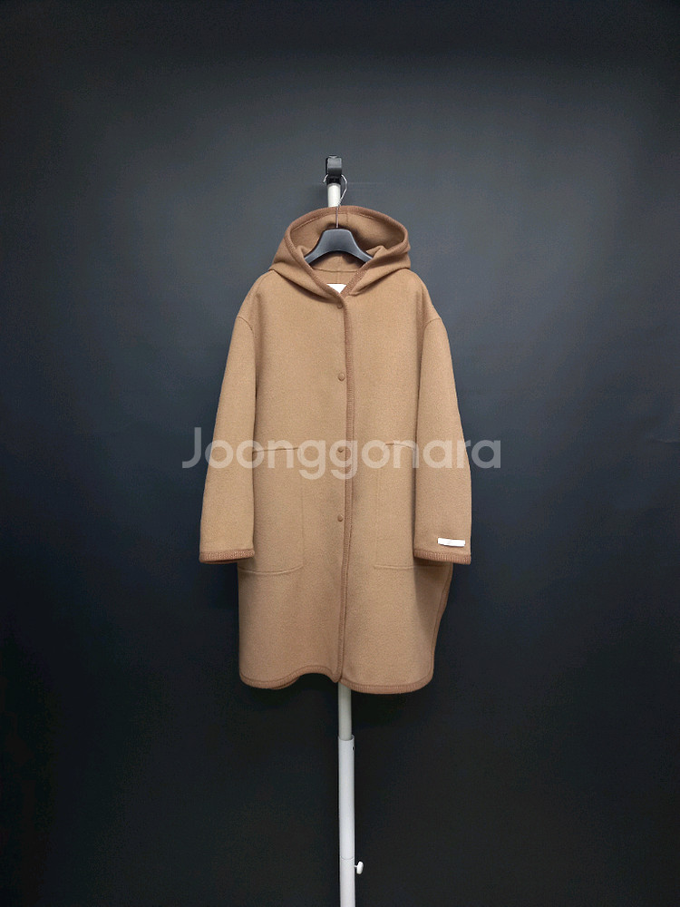 SJSJ 핸드메이드 캐시미어블랜 후드 롱 코트 44-77--0