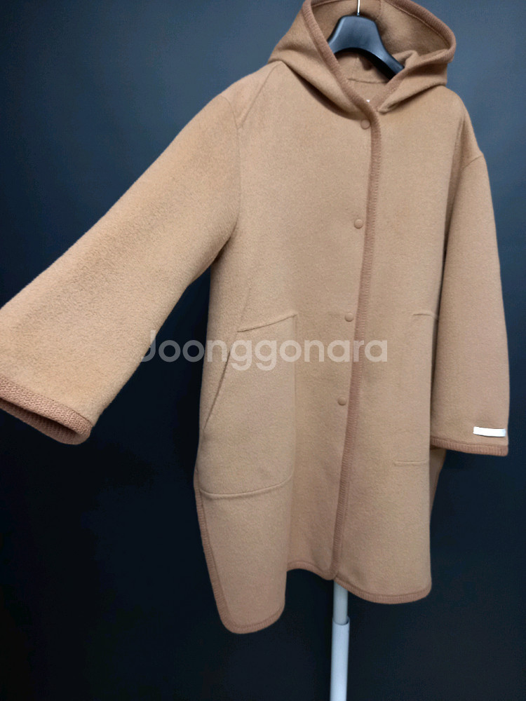 SJSJ 핸드메이드 캐시미어블랜 후드 롱 코트 44-77--3