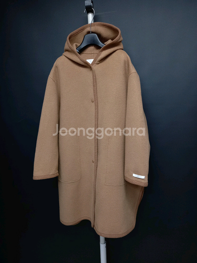 SJSJ 핸드메이드 캐시미어블랜 후드 롱 코트 44-77--2