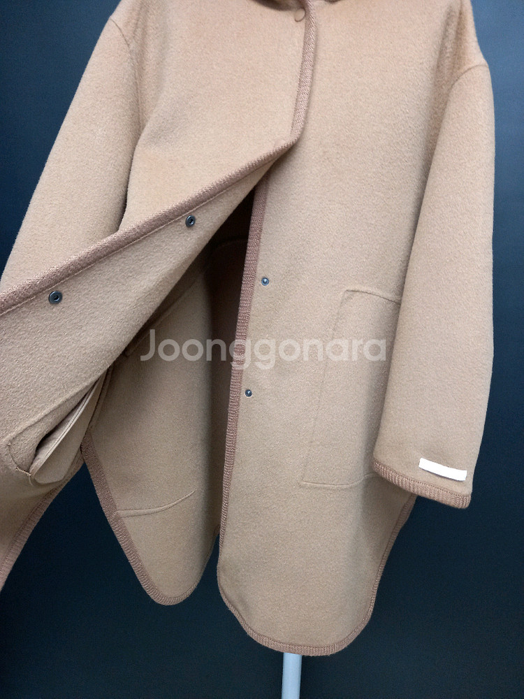 SJSJ 핸드메이드 캐시미어블랜 후드 롱 코트 44-77--5