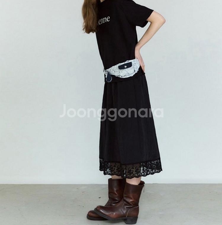 시엔느 sienne 릴리 레이스 스커트 블랙--0