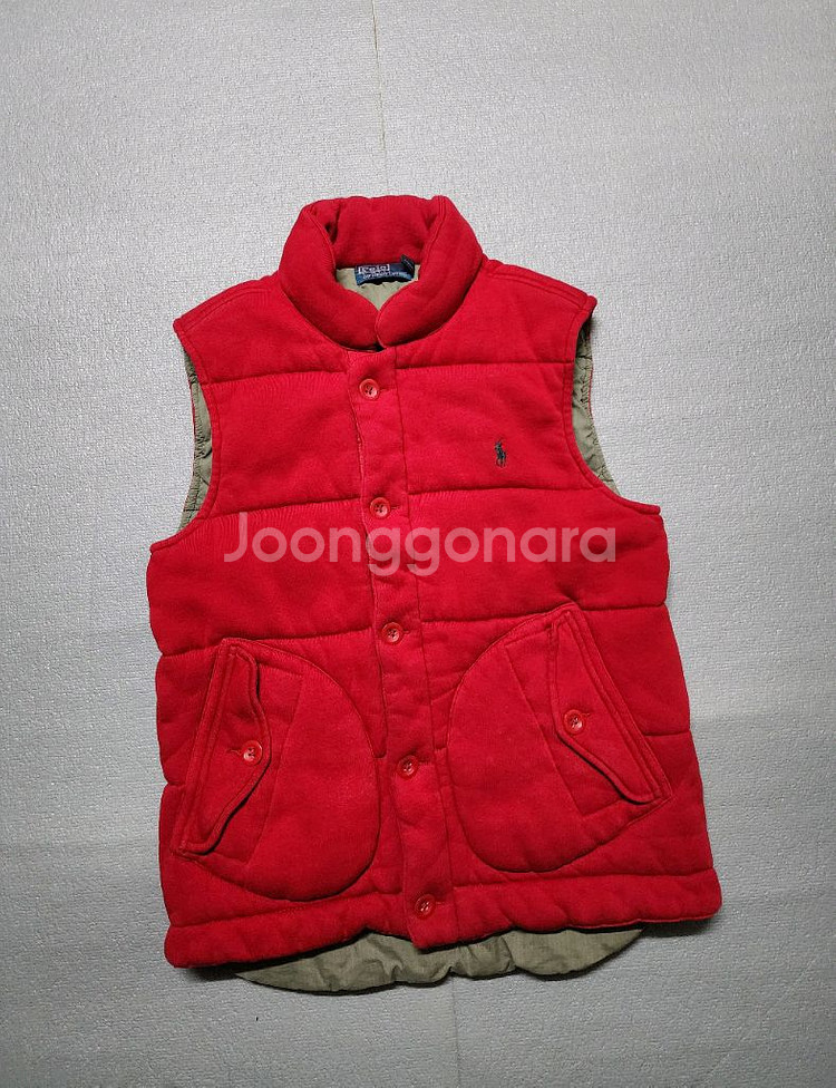 폴로 랄프로렌 레드 패딩 조끼--0