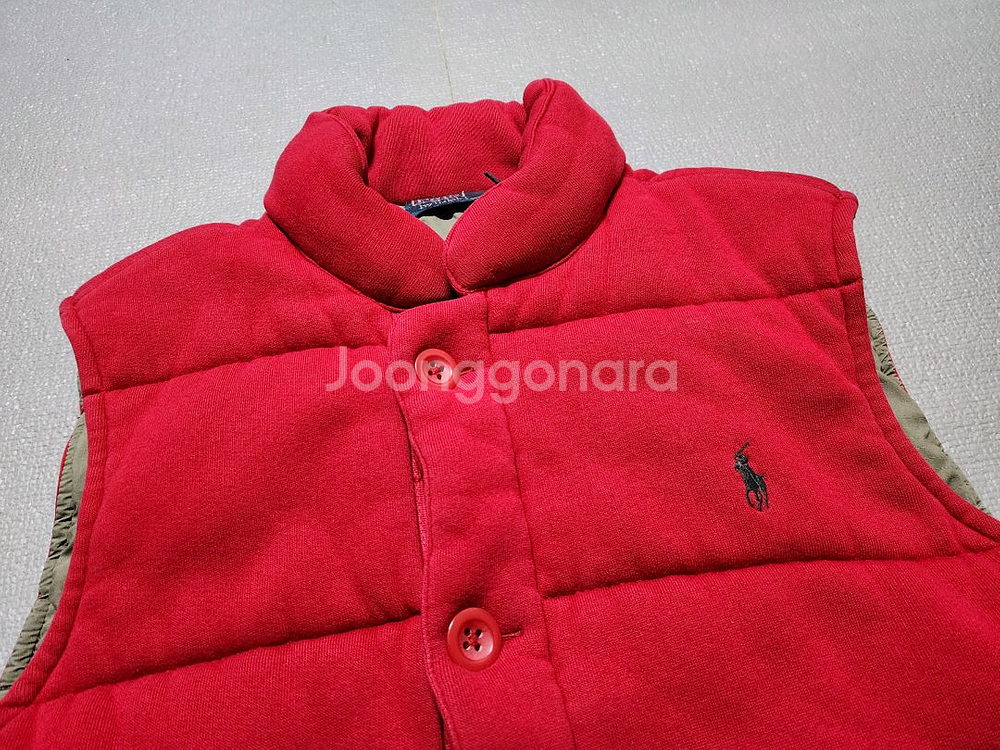 폴로 랄프로렌 레드 패딩 조끼--1