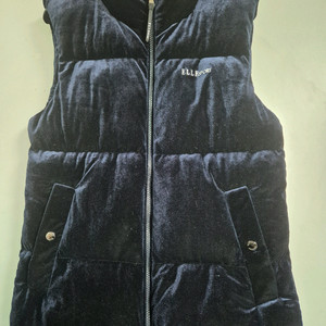 엘르스포츠 벨벳 패딩 조끼 진네이비