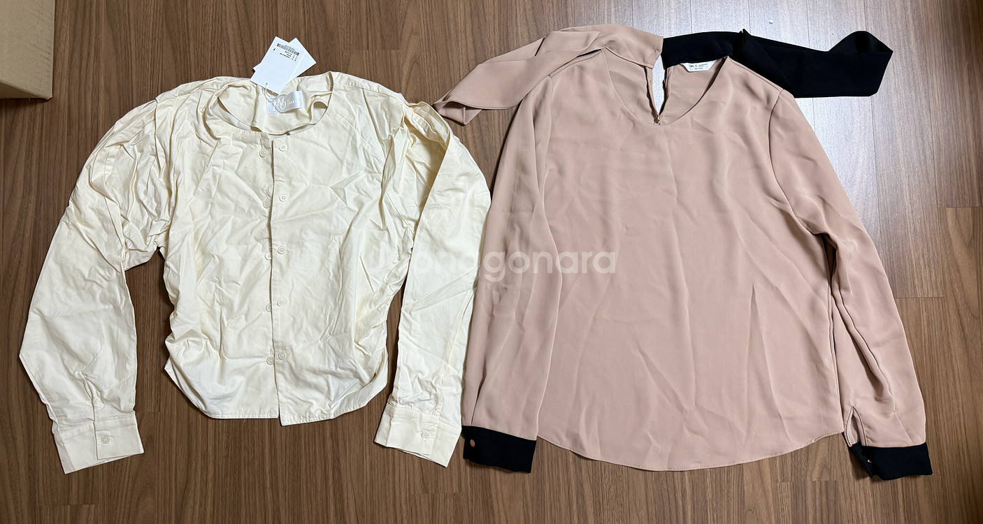 블라우스 세트 아이보리/베이지(사이즈 free)--0