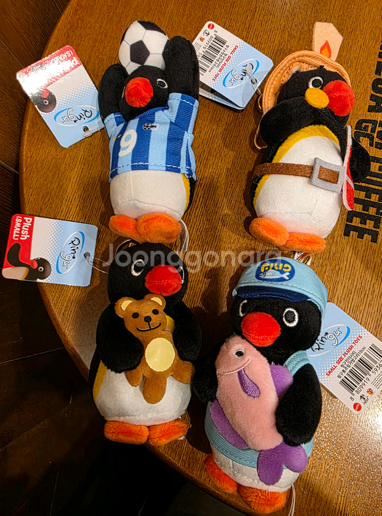 핑구 프렌즈, 소방관, 통조림, 축구선수 인형 키링--0